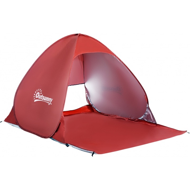 Cort camping Outsunny, pop-up, 200x150x119cm, rosu
