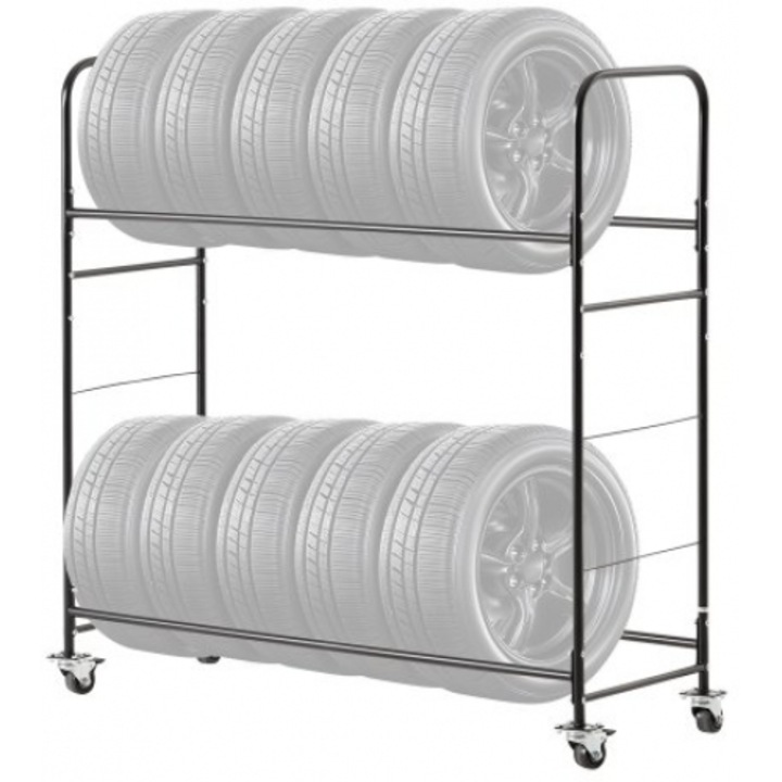 Suport roti auto VEVOR, inaltime reglabila, protectie, capacitate 12 anvelope