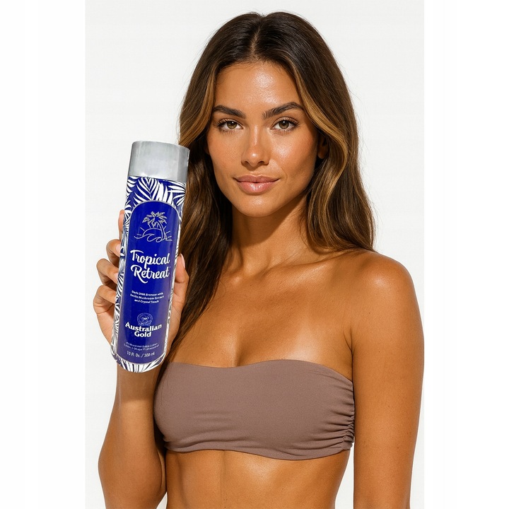 Автобронзиращ лосион Australian Gold Tropical Retreat Dark DHA, интензивен и равномерен тен, 300 мл