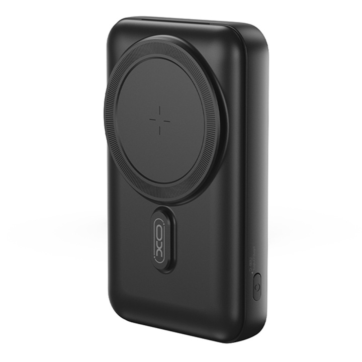 Baterie externa, XO, 10000mAh, Negru, 3 cabluri incorporate