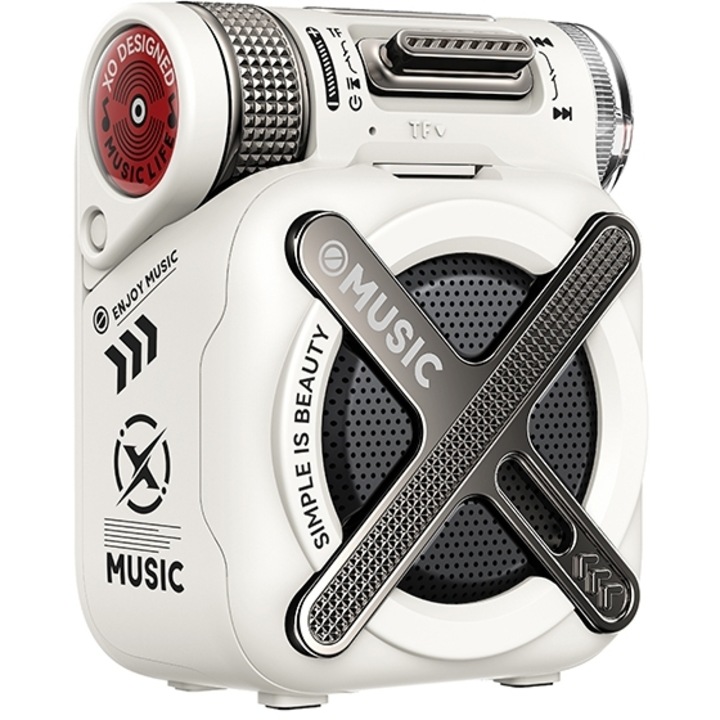 Boxa portabila XO F72 Mecha, Bluetooth, alb, dimensiuni mici