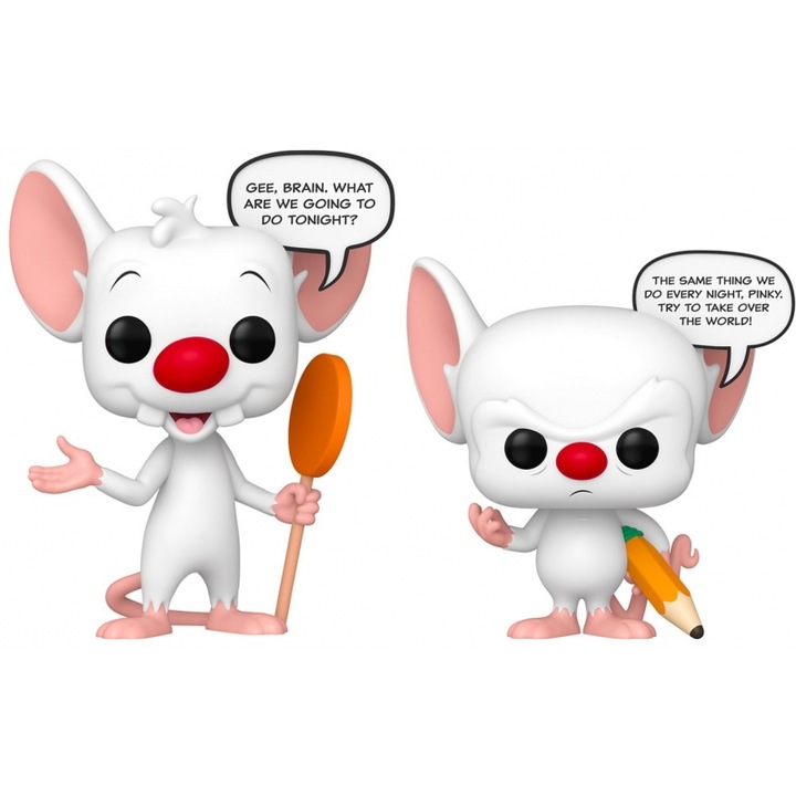 Figurine set Funko Pop! Pinky & The Brain, straluceste in intuneric, vinil