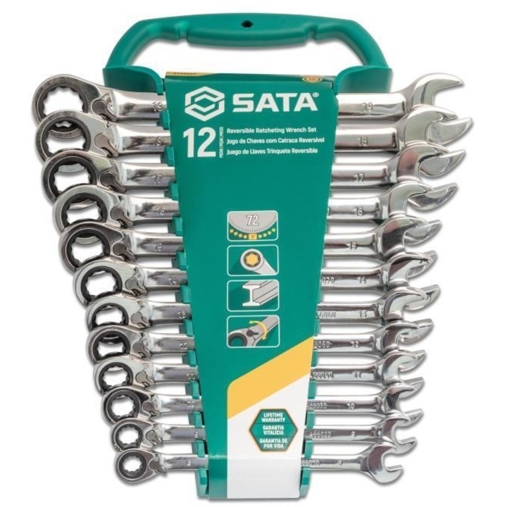 Set chei SATA Germanopolygona kastanias me diakopte 12 teme, 8x19mm