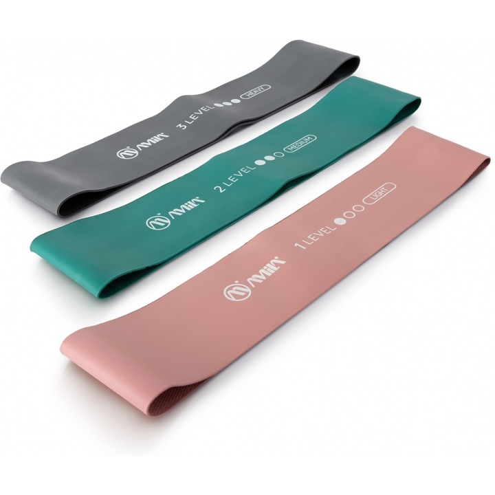 Set 3 benzi de rezistenta AMILA, multicolor