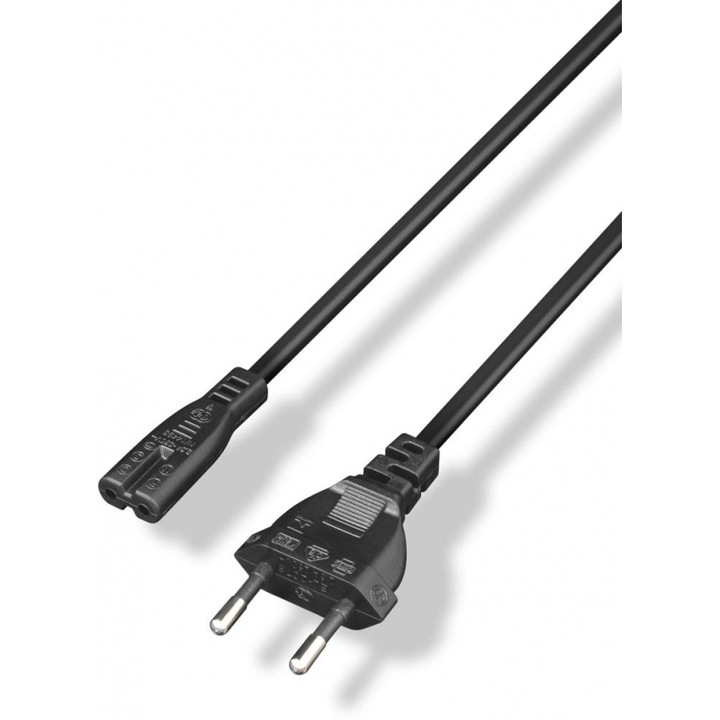 Cablu de alimentare universal, Yenkee, 2 pini IEC 320 C7, 1.5m