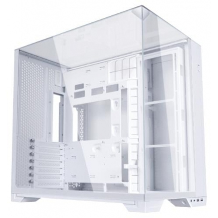 Carcasa LIAN LI O11 VISION COMPACT, panou transparent, alb, ATX, EATX, MicroATX, MiniITX