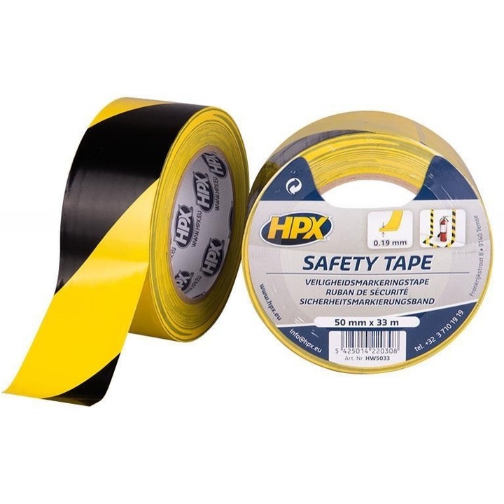 Banda adeziva HPX, semanseos, 50mmx33m, galben-maro