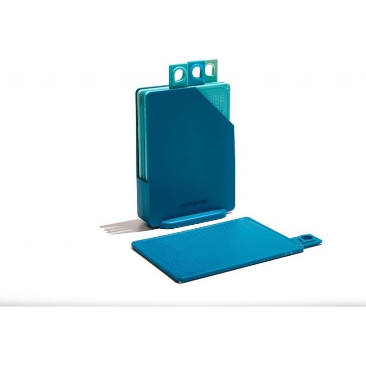 Set tocatoare de bucatarie Muitomas Epiphaneia 4 bucati cu baza albastra 20.5x14.5cm