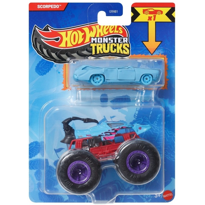 Masinute, Hot Wheels, set 2 vehicule Scorpedo, multicolor