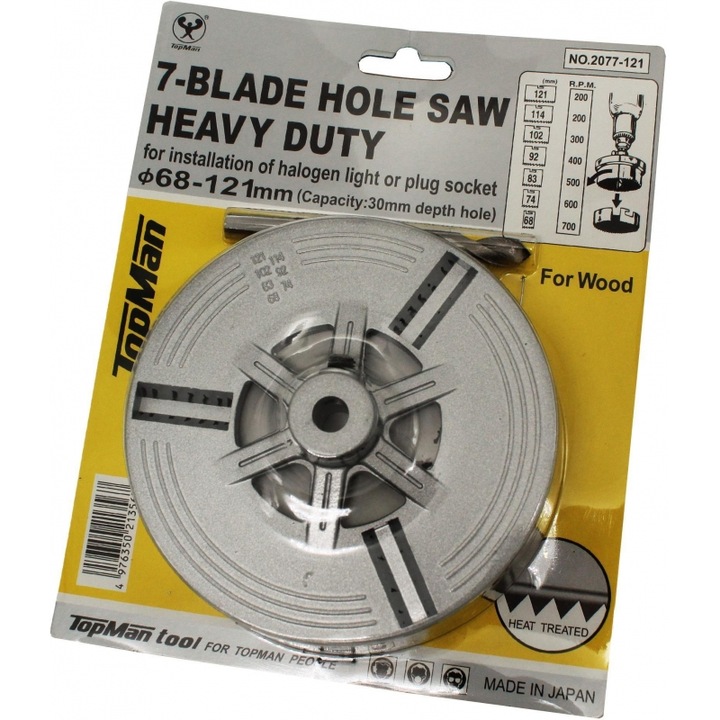 Set burghie POTEROTRYPANA XYLOU 68-121 30mm, TOPMAN, 7 bucati