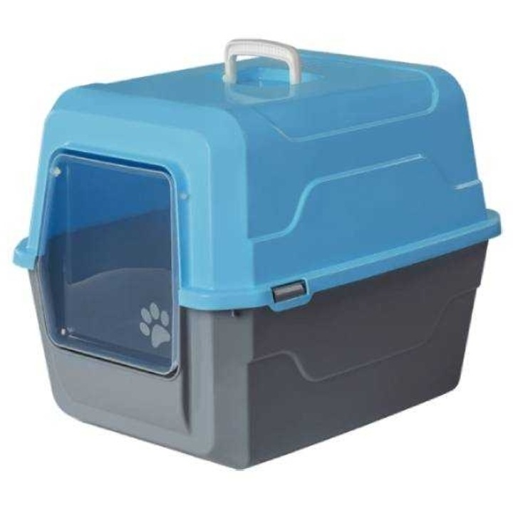 Litiere Tradesor Catbus, 52x37x48cm, Albastru deschis