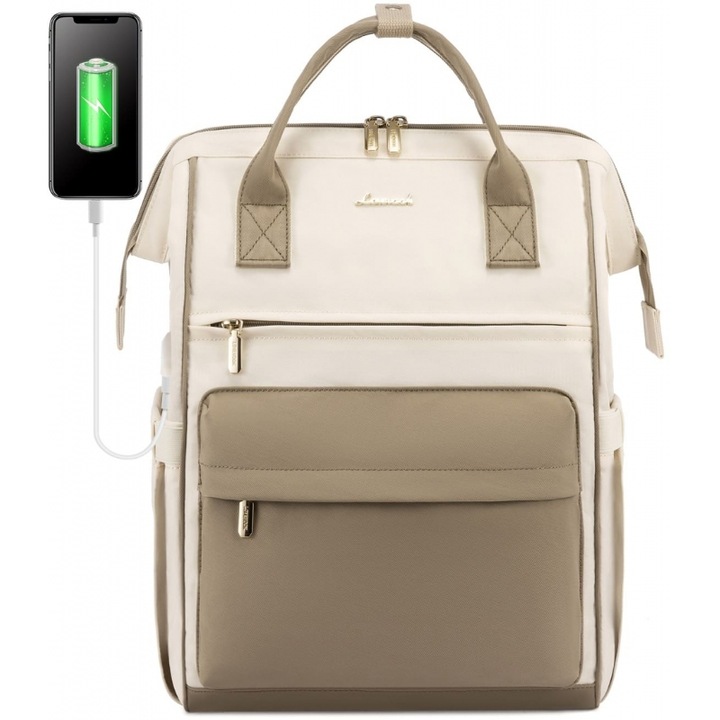 Rucsac laptop Lovevook 15,6'', bej/khaki