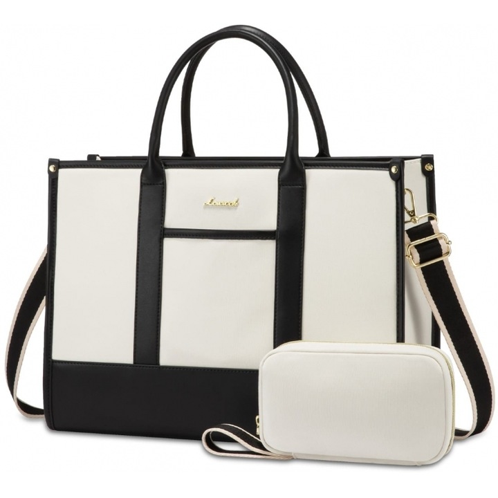 Set geanta dama Lovevook 17,3'', negru/bej