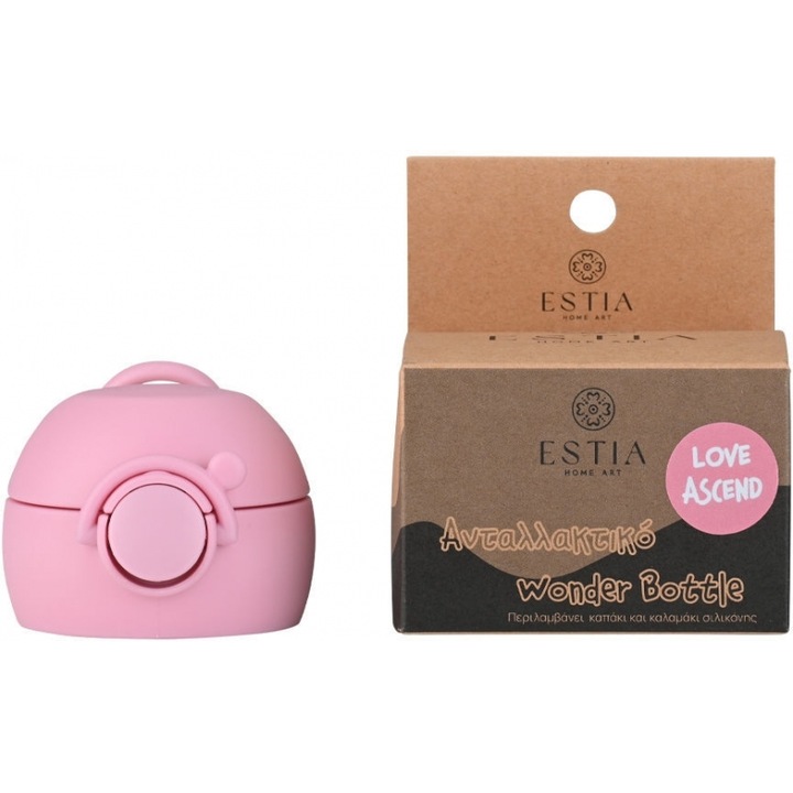 Capac de termos pentru copii Estia Love Ascend 500ml, capac antialunecare, roz