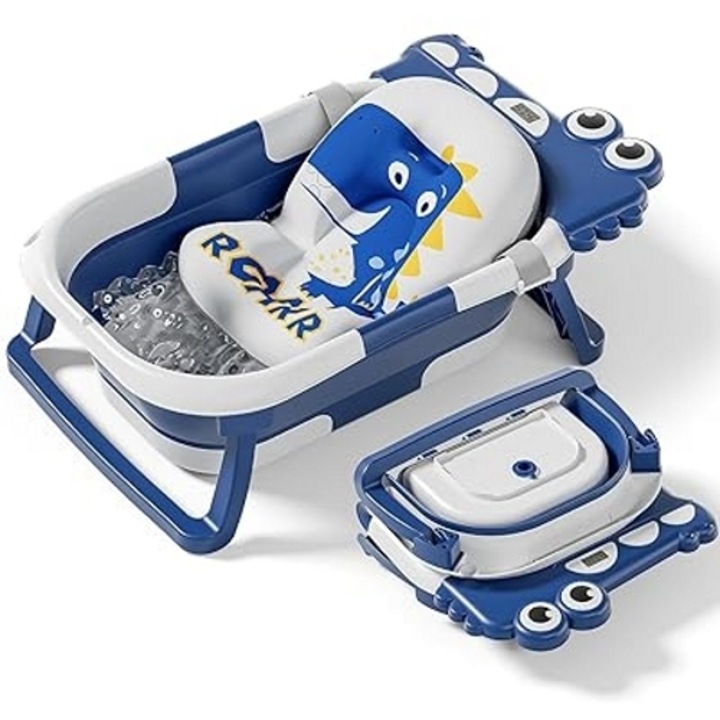 Cada pentru bebe, Giggles, Mpaniera Morou, termometru inclus, albastru inchis