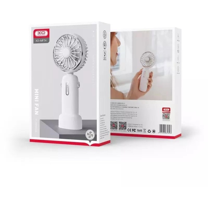 Ventilator XO MF74, 2000 mAh, cu telecomanda, alb