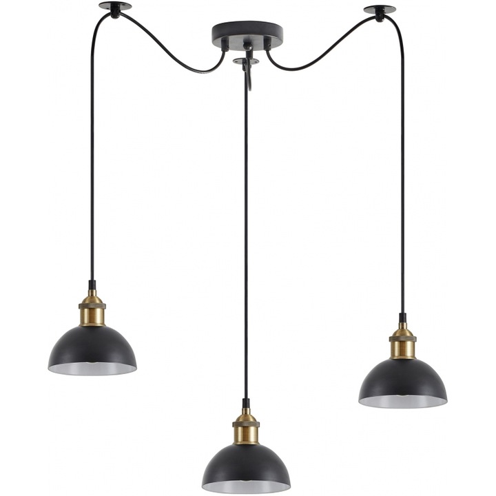 Lustra Bellota SE21-BR-10-BL3 MAGNUM BRONZE, abajur metalic negru