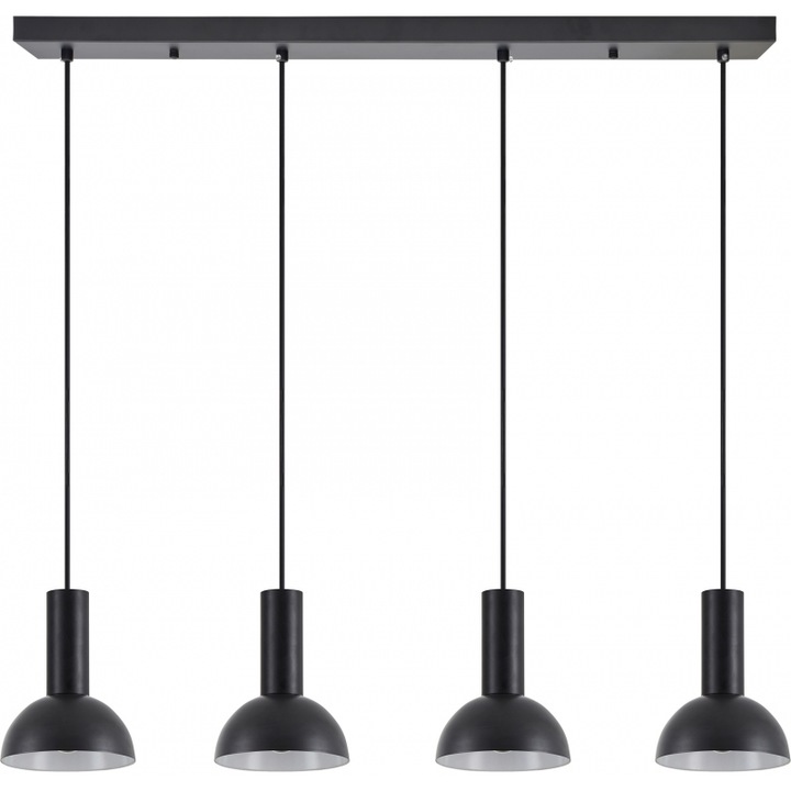 Lustra Bellota SE21-BL-4-4BL-MS3, neagra, abajur metalic