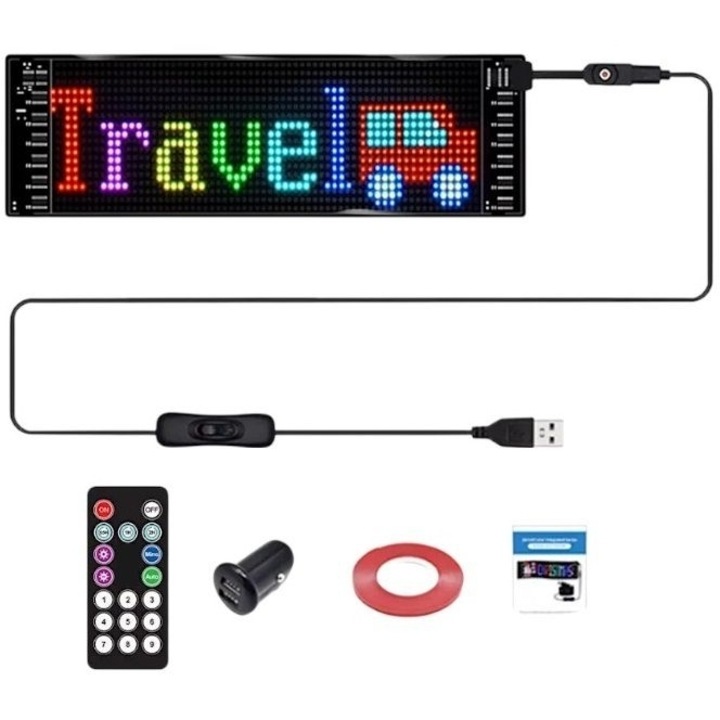 Semn publicitar flexibil cu LED Tradesor cu telecomanda