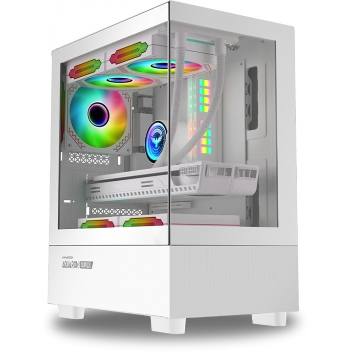 Carcasa gaming Micro ATX ARMAGGEDDON Aquaron Duplex alba