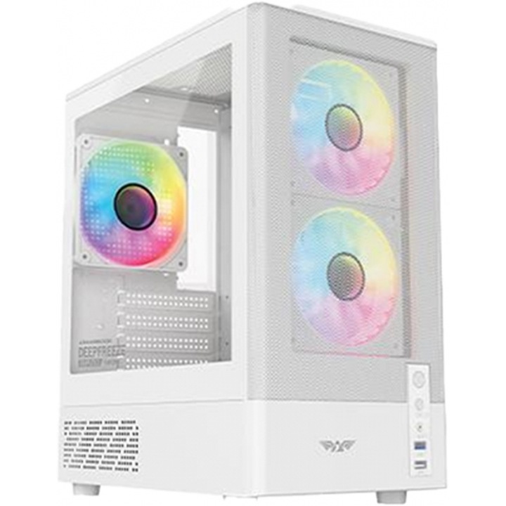 Carcasa Micro ATX ARMAGGEDDON Deepfreeze Duplex 2 Chroma Alba cu 3 Ventilatoare Chroma