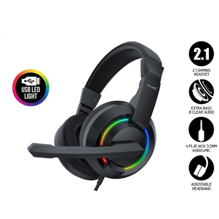 Casti PC ARMAGGEDDON RGB 2.1 PULSE 1 CHROMA, negru