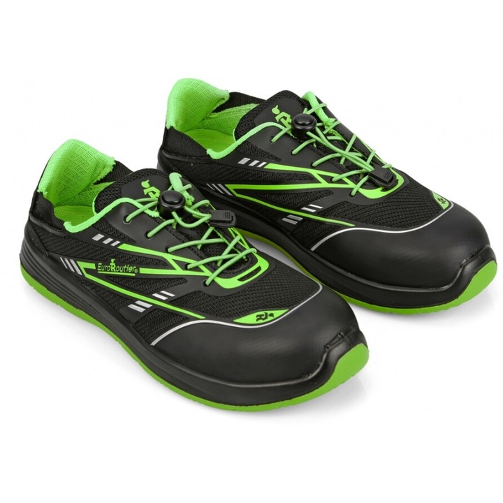 Pantofi de siguranta Euroroutier, Hybrid Tech, tesatura usoara, antistatica, verde, 39 EU