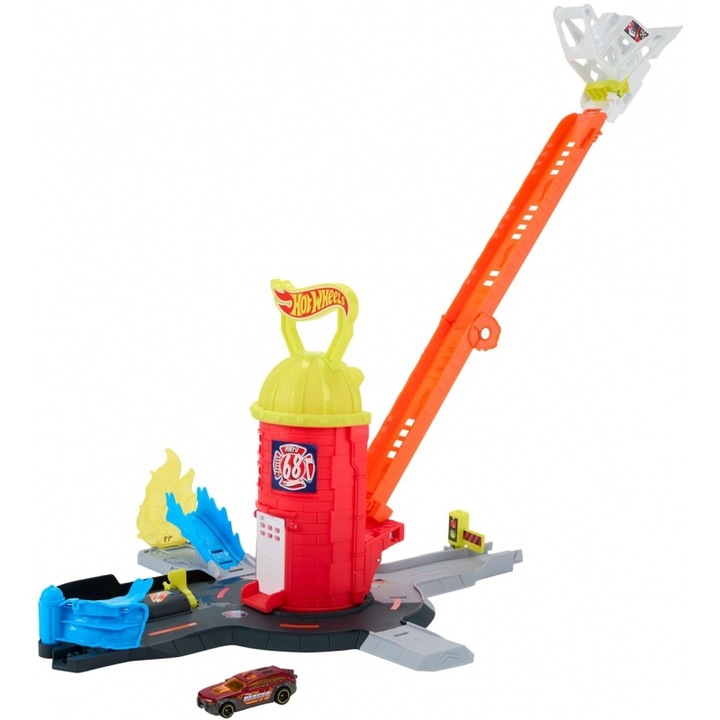 Masinuta, Mattel, Hot Wheels: City - Super Fire Station, 30x45cm