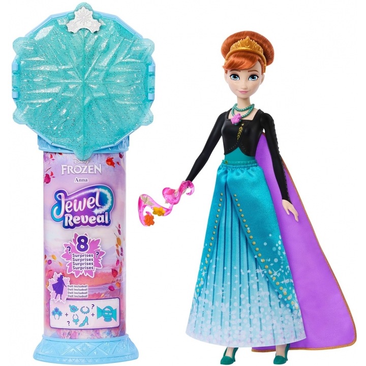 Papusa Disney Frozen Anna cu cutie de bijuterii, Mattel