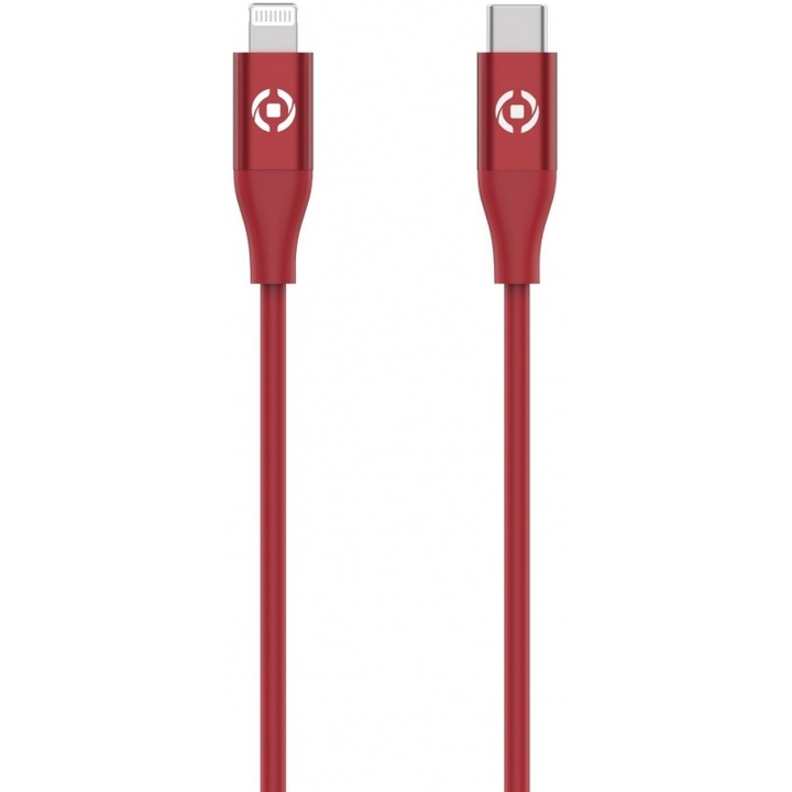 Cablu de date Celly Type-C la Lightning 60W 1.5m rosu
