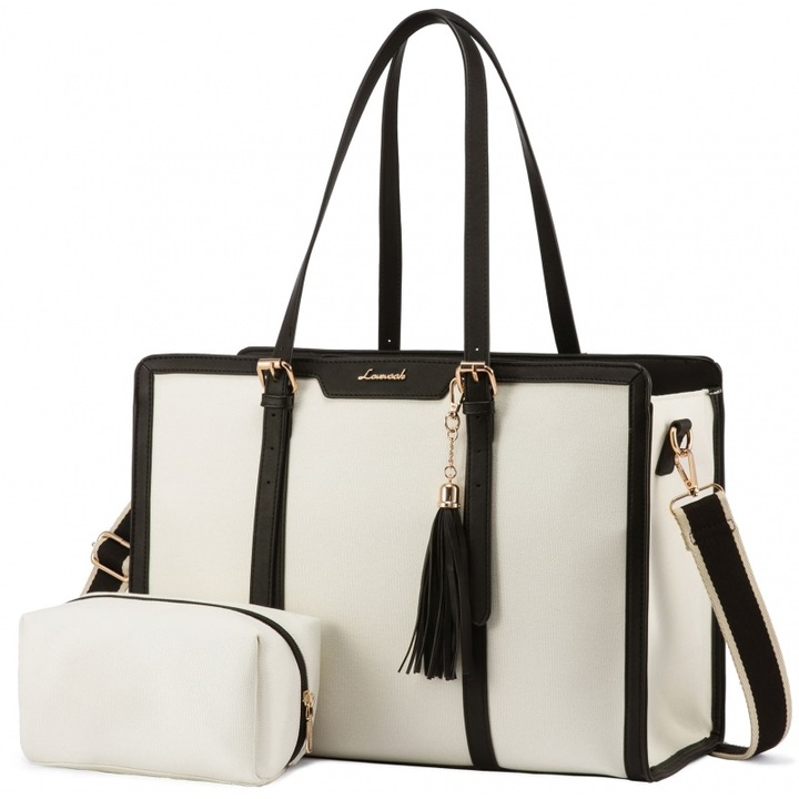 Set geanta laptop Lovevook 15,6'', bej/negru