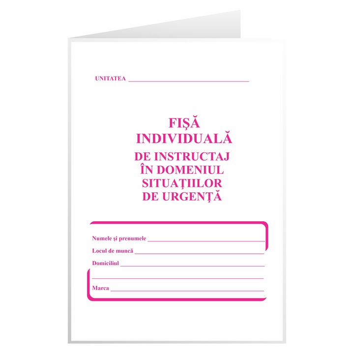Fisa individuala de instructaj in domeniul situatiilor de urgenta PSI