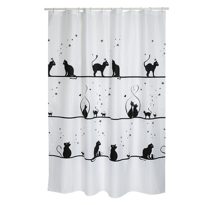 Perdea Dus Premium Pisici Poliester 180 x 200 cm