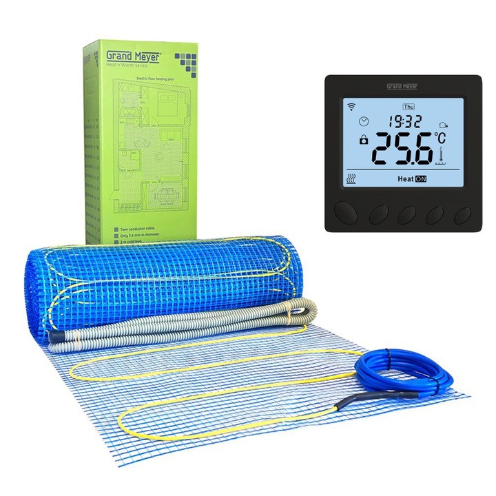 Kit incalzire in pardoseala 1 m², 170 W/m² + termostat Wi-Fi W390