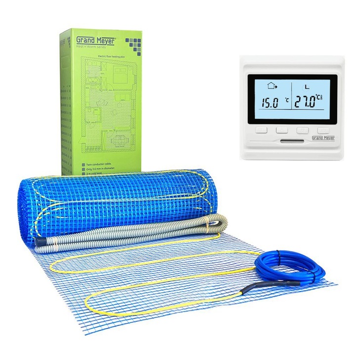 Kit incalzire in pardoseala 3,5 m2, 170 W/m2 + termostat HW500