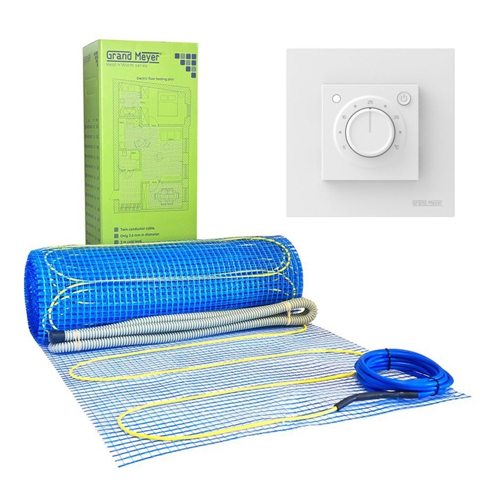 Kit incalzire in pardoseala 3,5 m2, 170 W/m2 + termostat MST-9