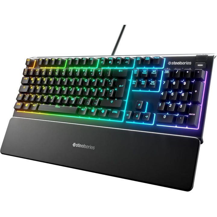 Геймърска клавиатура SteelSeries Apex 3, RGB 10 зони, магнитна опора