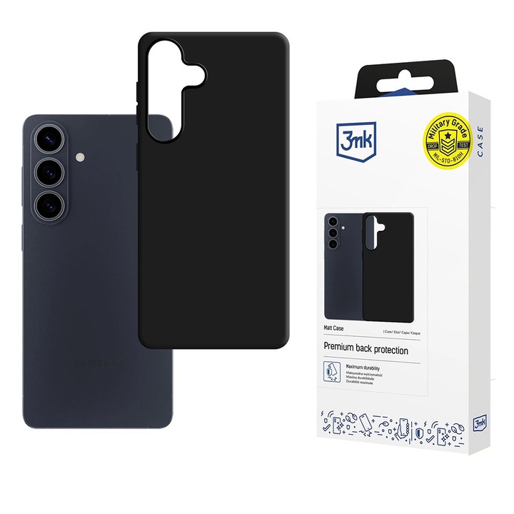 3MK TPU tok Samsung Galaxy S26 Plus-hoz, fekete