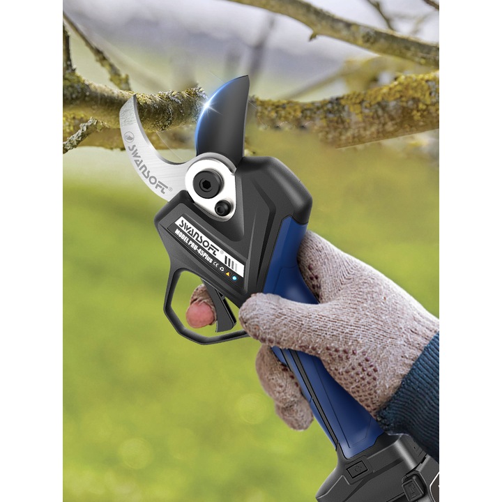 Foarfeca electrica profesionala Swansoft PRU-45 PLUS, Motor Brushless 1150W, Taiere 45mm, Ecran LCD, 2 Acumulatori 25.2V 4Ah, Cablu Extensie Inclus