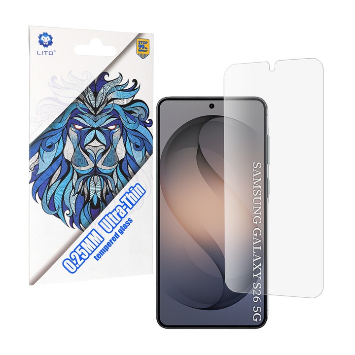 Lito 2.5D átlátszó edzett üvegfólia Samsung Galaxy S26 telefonhoz