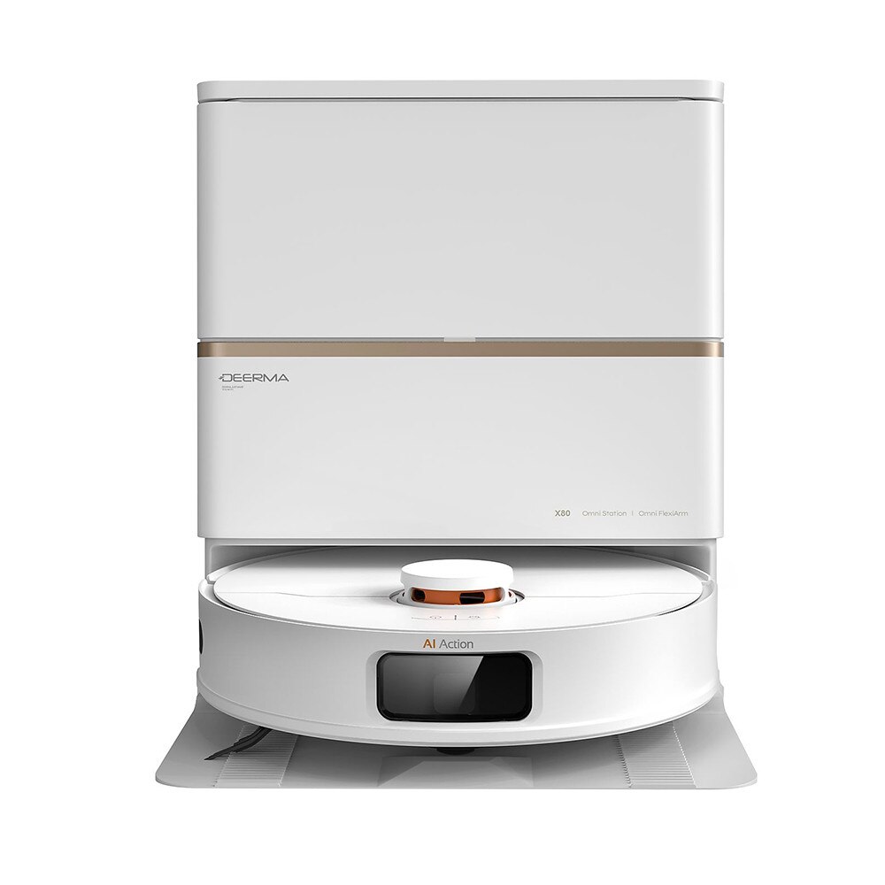 Robot Aspirator, Mop, 15000Pa, Statie, Navigatie Laser, Mi Home App - Deerma (X80) - White