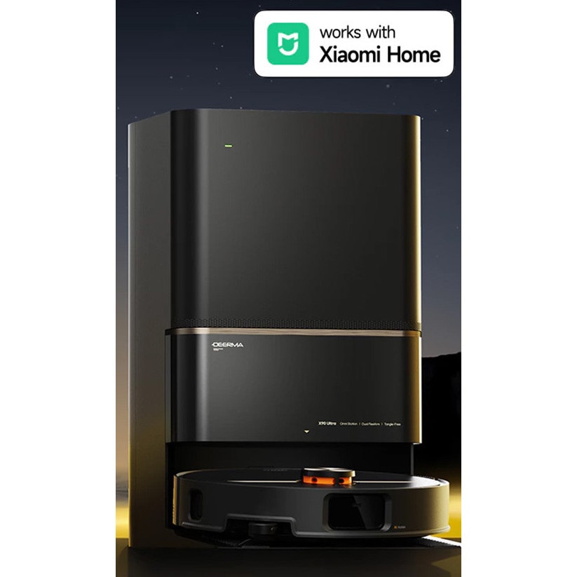 Aspirator Robot cu Mop, 28000Pa, Statie, Navigatie, Rezervor XL, Mi Home App, Deerma X90 Ultra, Negru