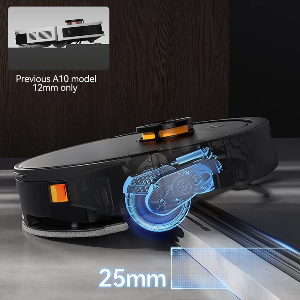 Robot Aspirator, Mop, 13000Pa, Statie, Navigatie Laser, Mi Home App - Deerma (S30) - Black