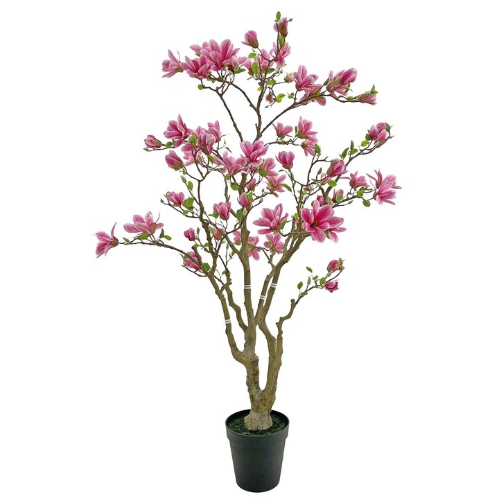 Magnolie roz artificiala in ghiveci 28 x 205 cm