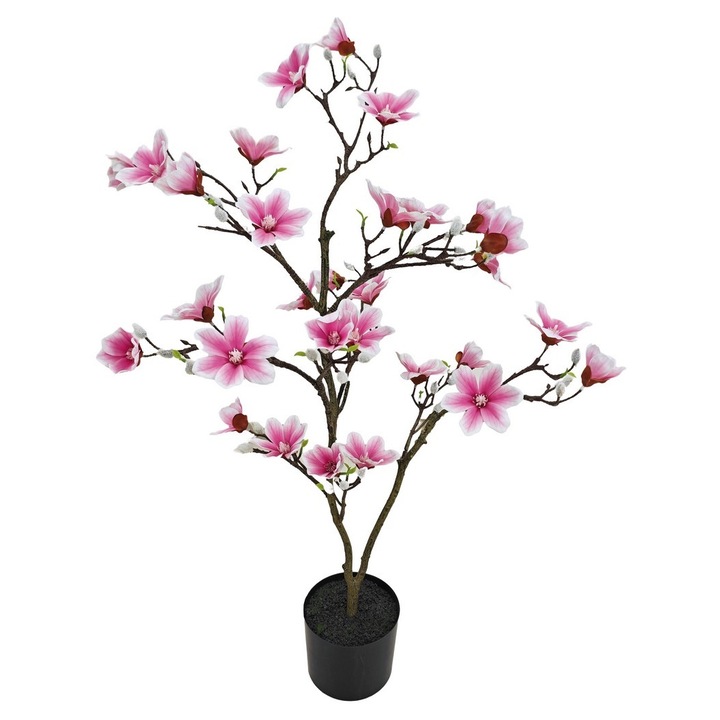 Magnolie roz artificiala in ghiveci 15 x 90 cm
