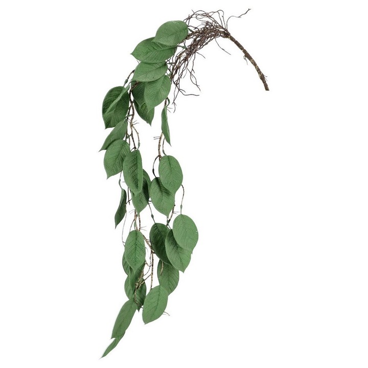 3 db műnövény ág szett, zöld levelek, 110h