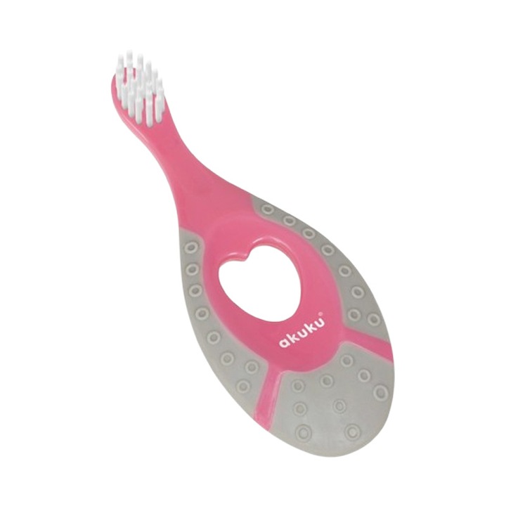 Periuta de dinti, pentru bebelusi, Akuku A0677, Roz 1 an+