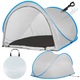 Cort plaja si picnic semi-deschis Sersimo, protectie UV, 200x120x110cm, gri