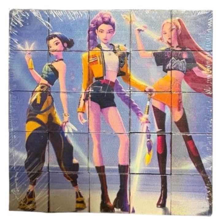 K-Pop puzzle szett, mágneses kockák, 25 darab, többszínű