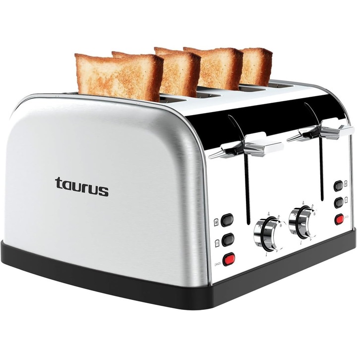 Prajitor Paine Taurus Vintage Four 1900W, 4 Fante, Grey